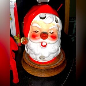 Adorable vintage Santa lantern ceramic Inarco MCM